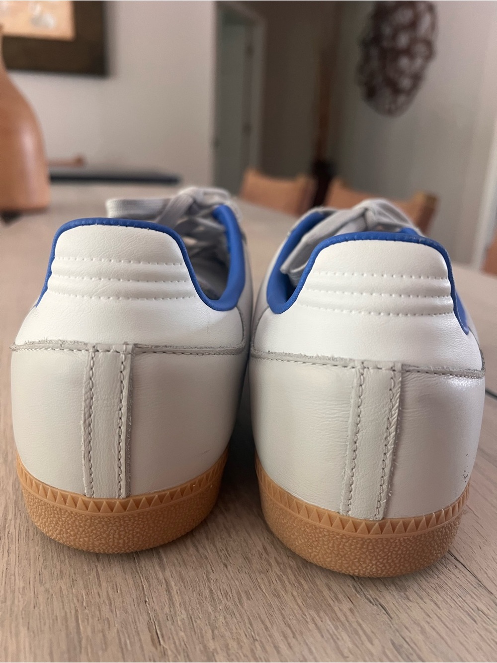 adidas Originals Samba OG Grey Crystal White Blue Gum Men Casual Shoes Size 11 - Picture 5 of 9